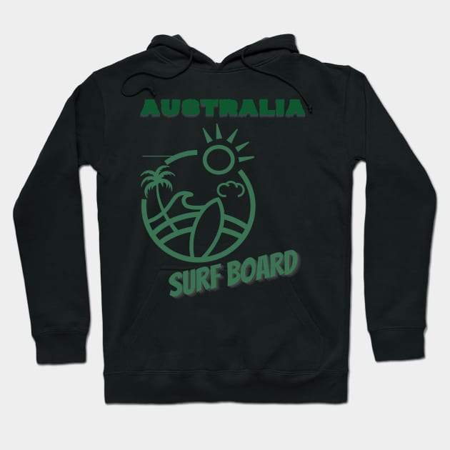 Australia surf board Hoodie by TeeText